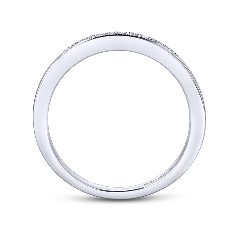 14K White Gold  Matching Wedding Band - 0.03 ct - Shot 2