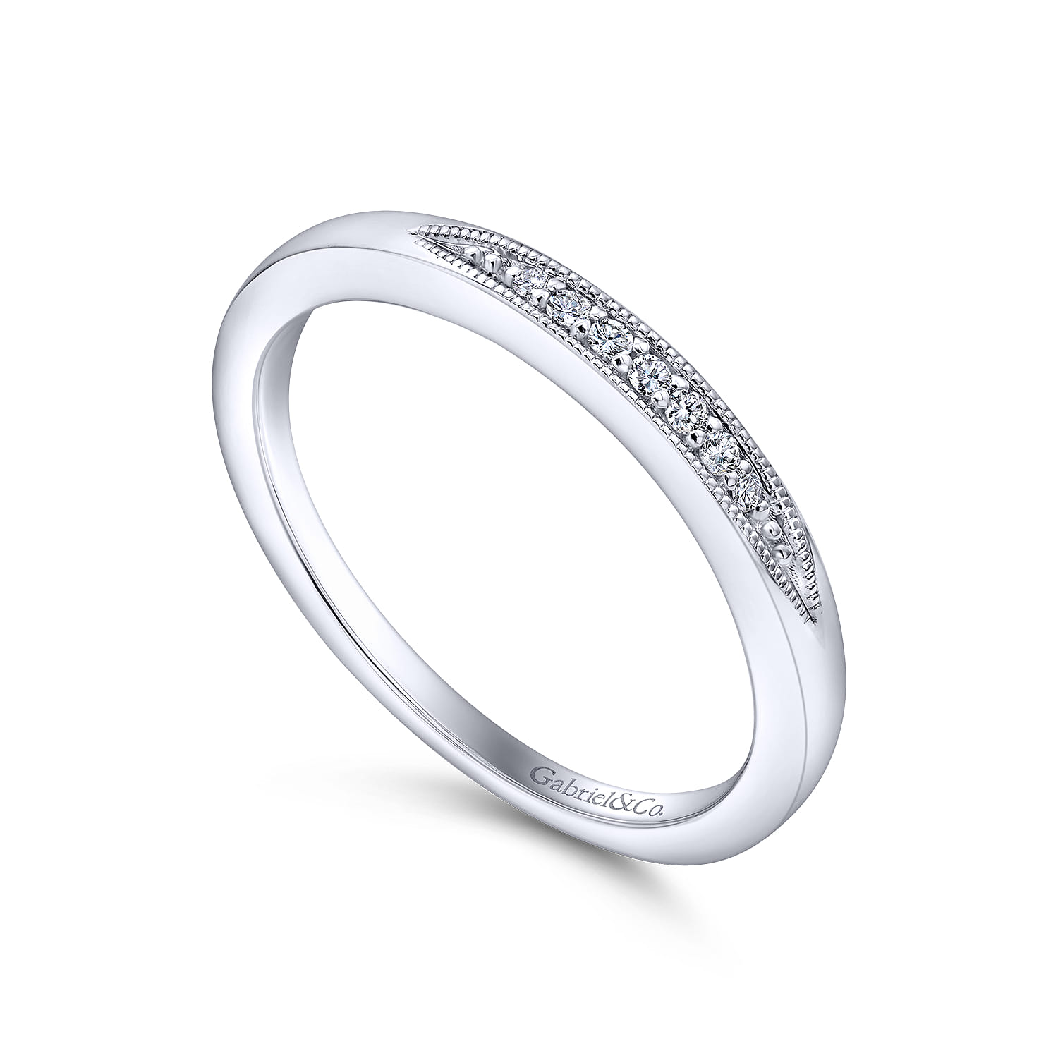 14K White Gold  Matching Wedding Band - 0.03 ct - Shot 3