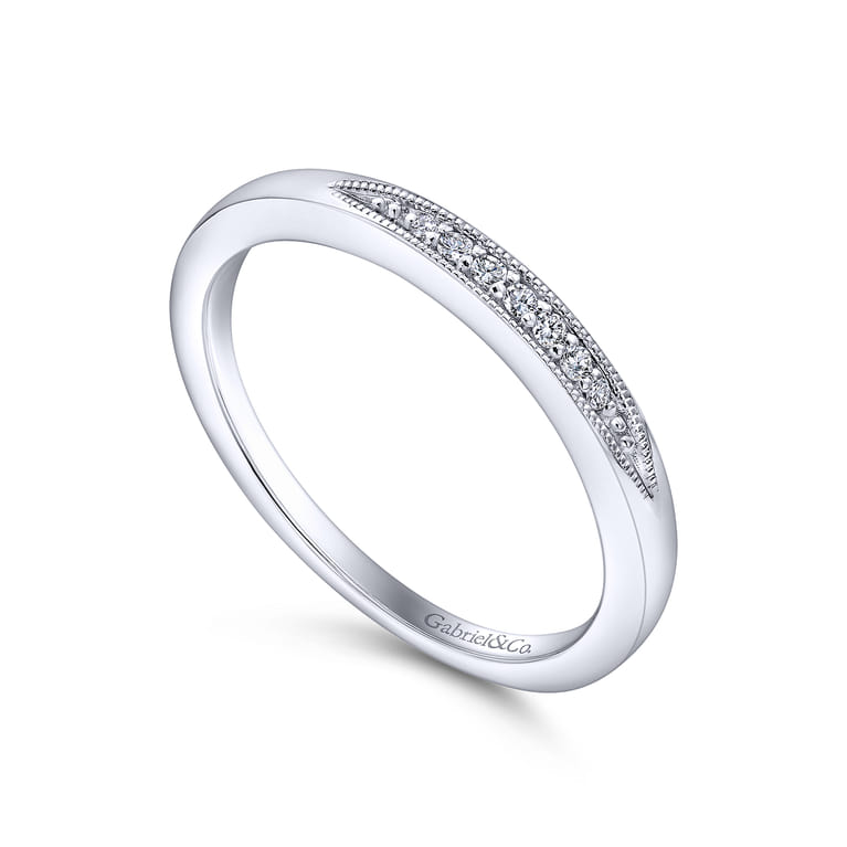 14K White Gold  Matching Wedding Band - 0.03 ct - Shot 3