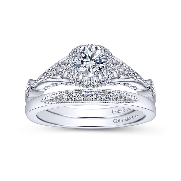 14K White Gold  Matching Wedding Band - 0.03 ct - Shot 4