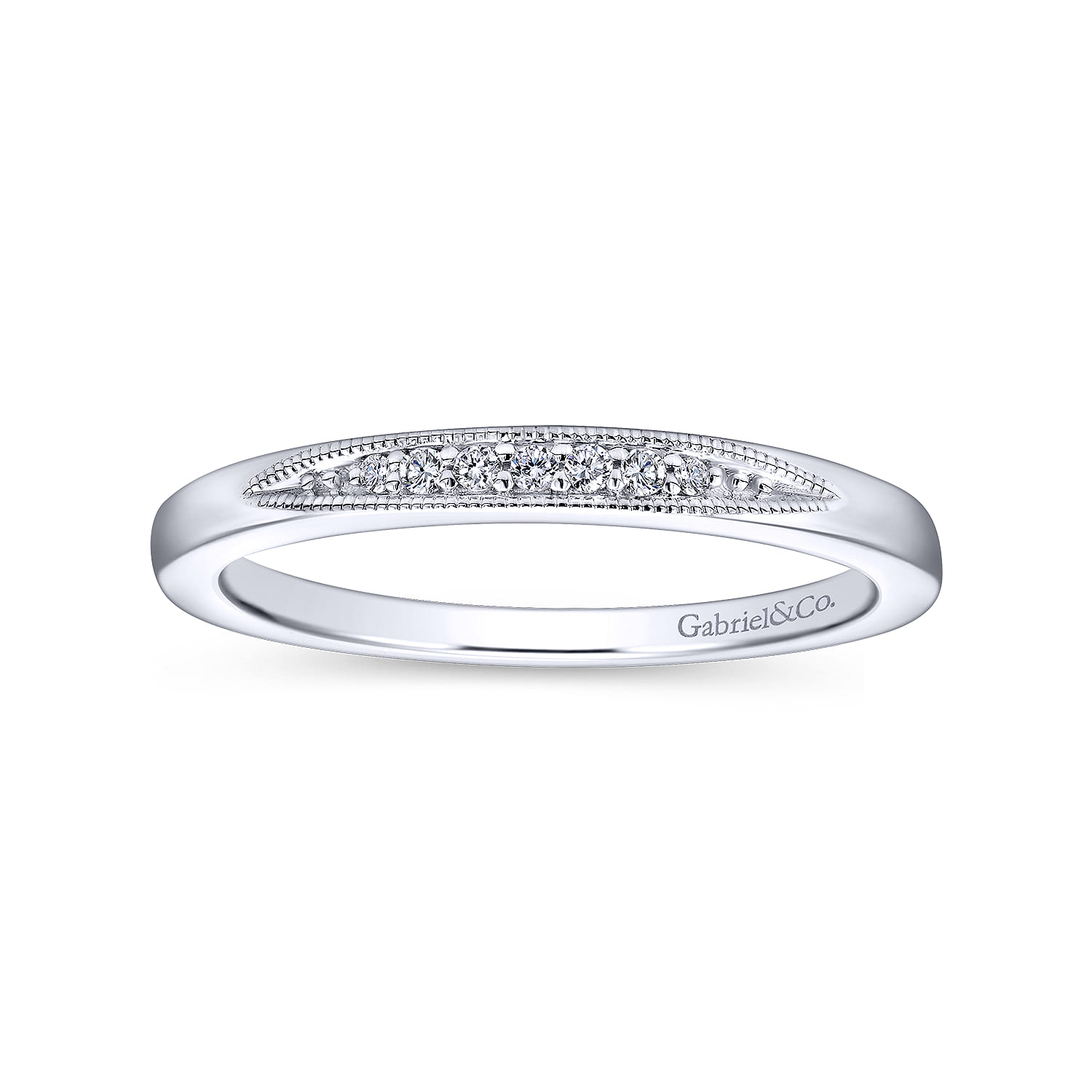 14K White Gold  Matching Wedding Band - 0.03 ct - Shot 5