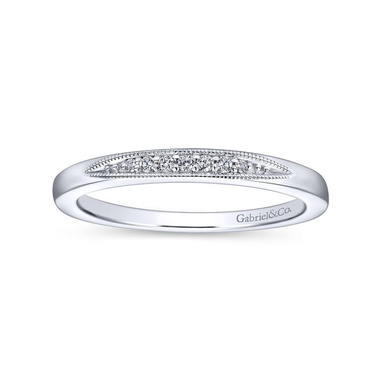 14K White Gold  Matching Wedding Band - 0.03 ct - Shot 5
