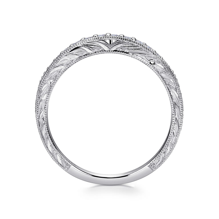 14K White Gold  Matching Wedding Band - 0.13 ct - Shot 2