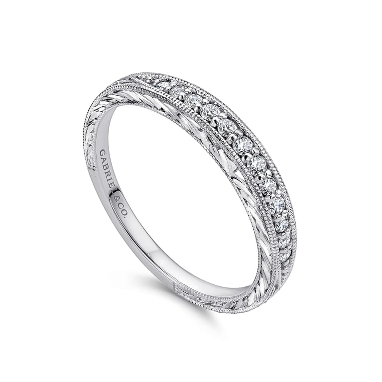 14K White Gold  Matching Wedding Band - 0.13 ct - Shot 3