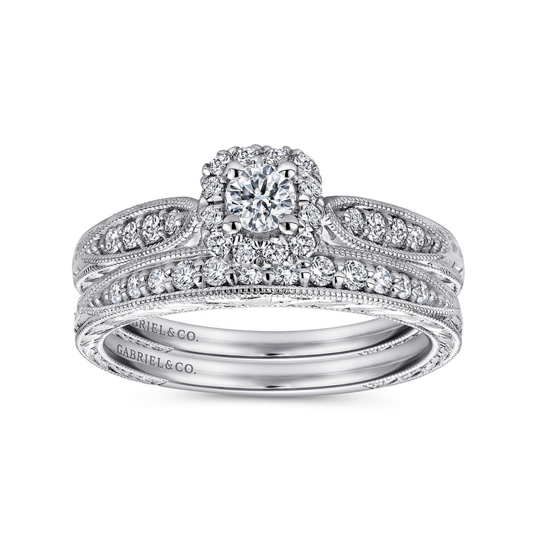14K White Gold  Matching Wedding Band - 0.13 ct - Shot 4
