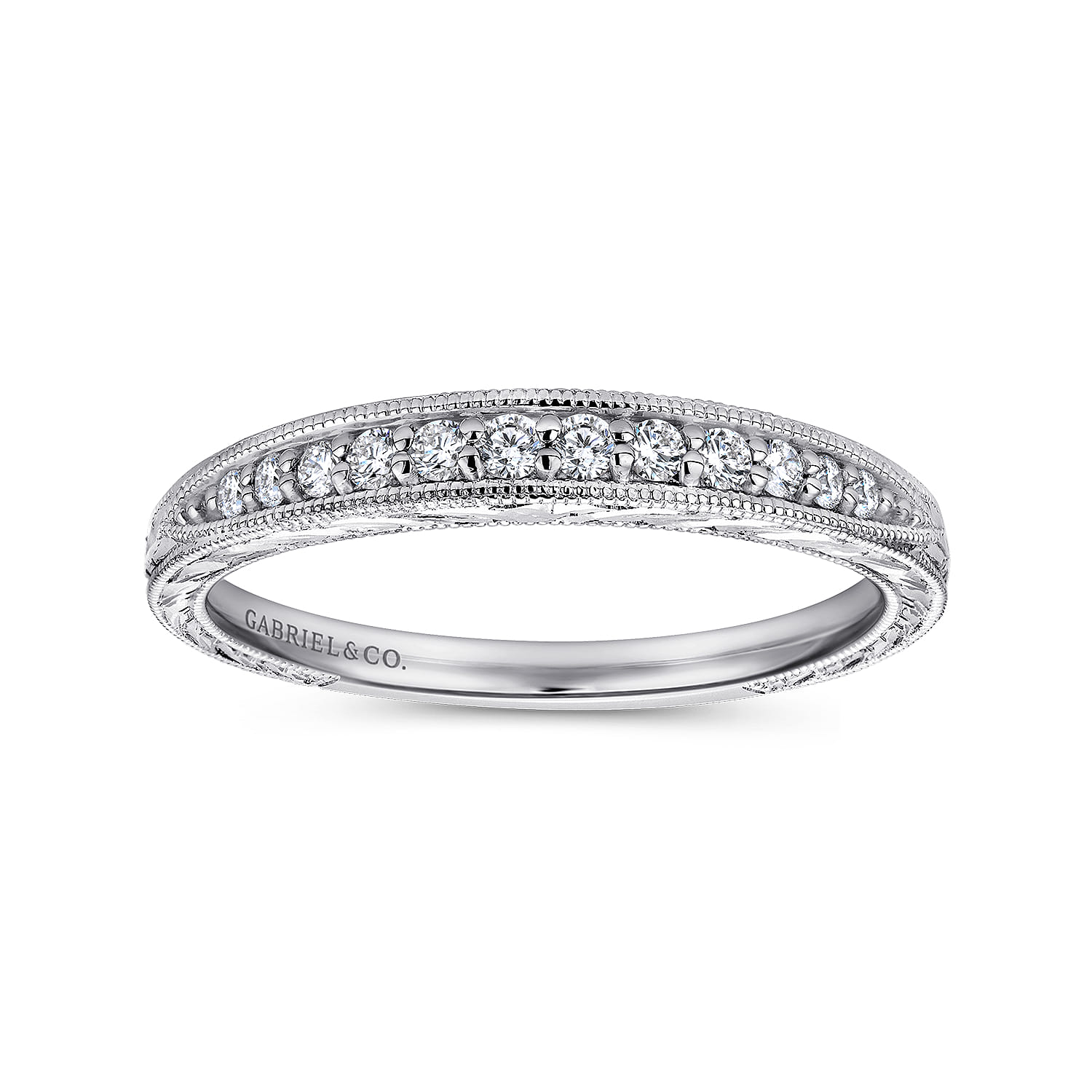 14K White Gold  Matching Wedding Band - 0.13 ct - Shot 5