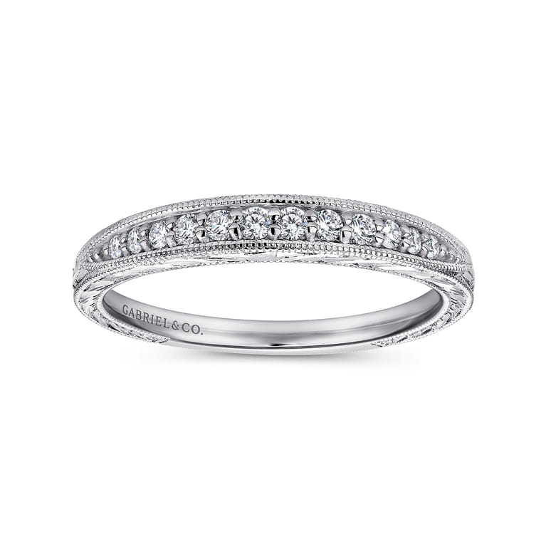 14K White Gold  Matching Wedding Band - 0.13 ct - Shot 5