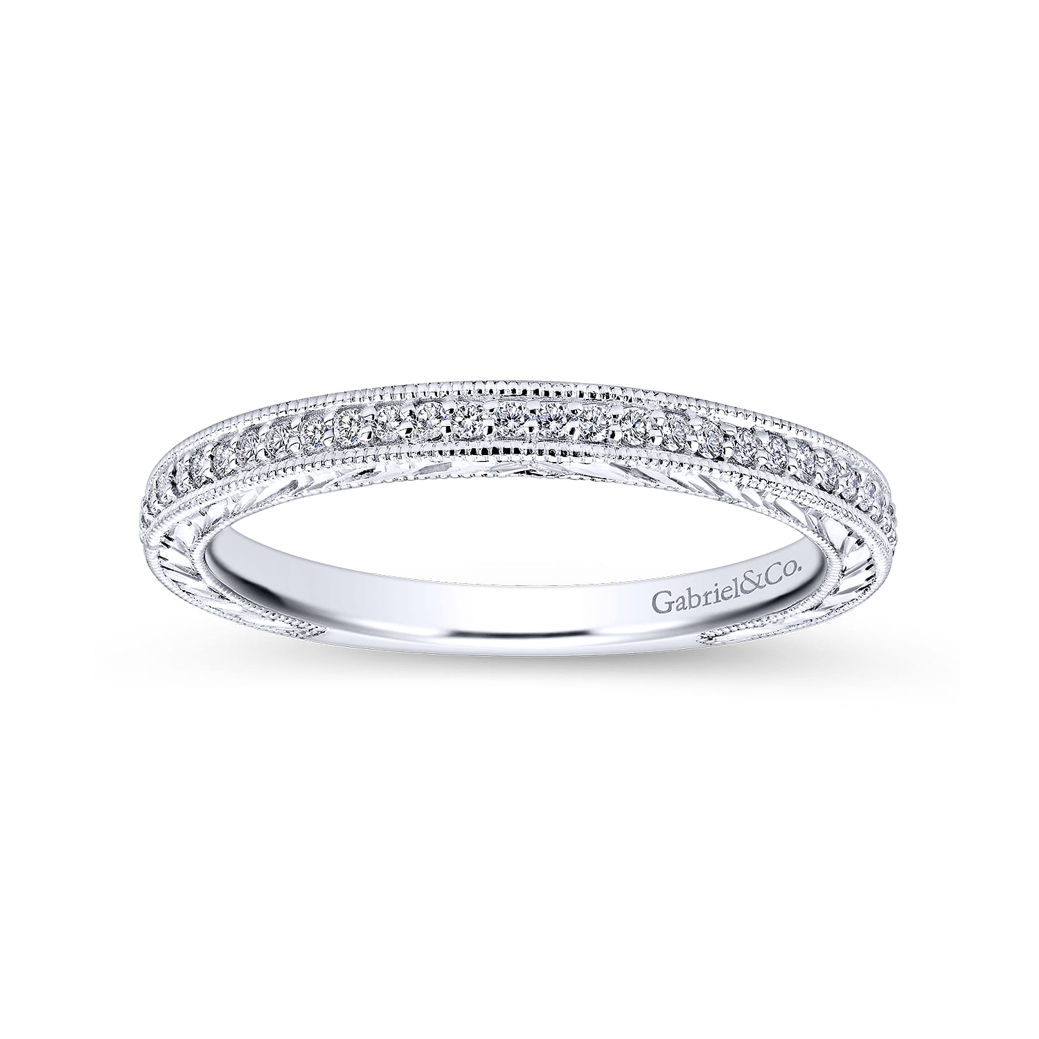 14K White Gold  Matching Wedding Band - 0.13 ct - Shot 5