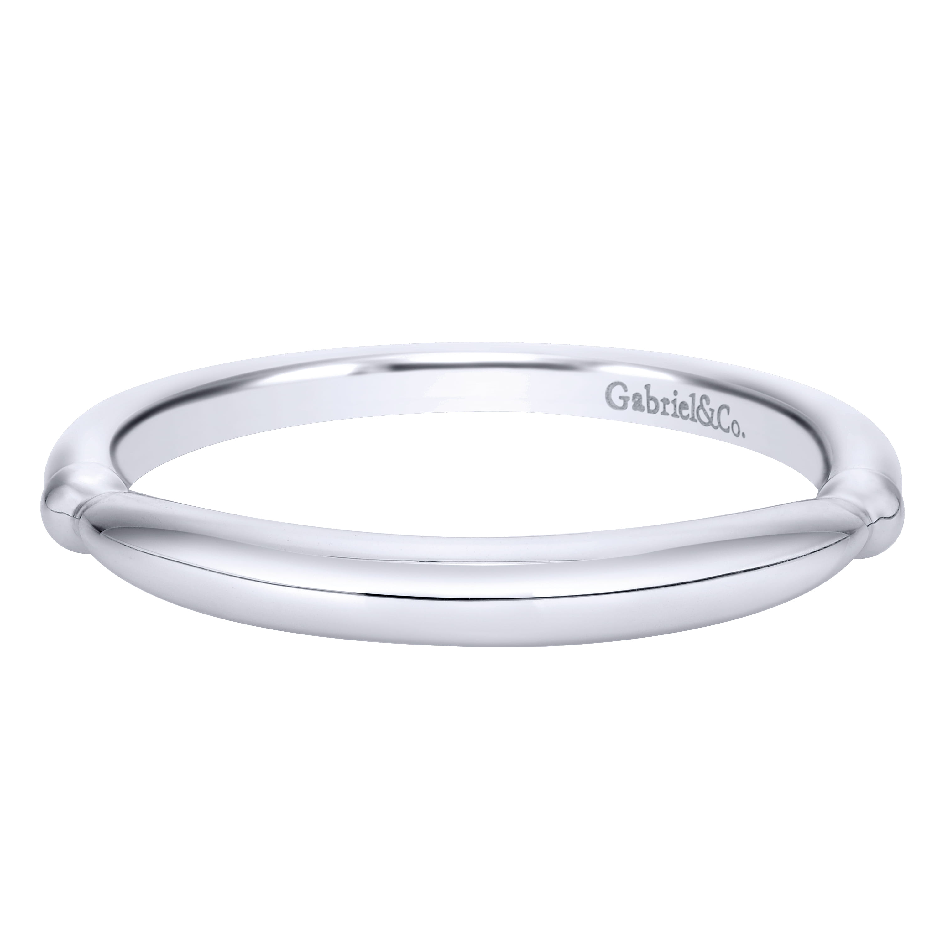 14K White Gold Matching Wedding Band - Shot 1