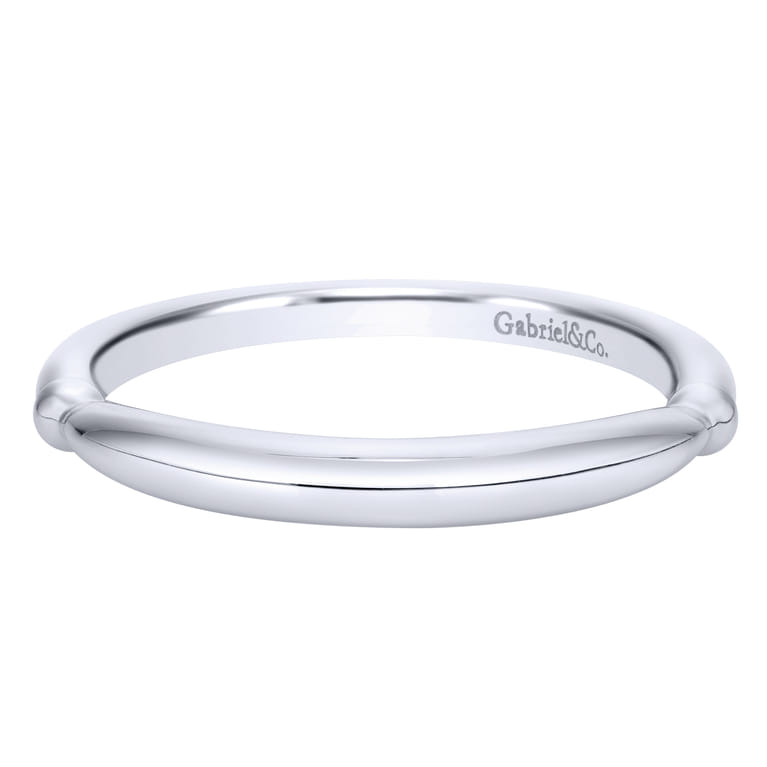 14K White Gold Matching Wedding Band - Shot 1