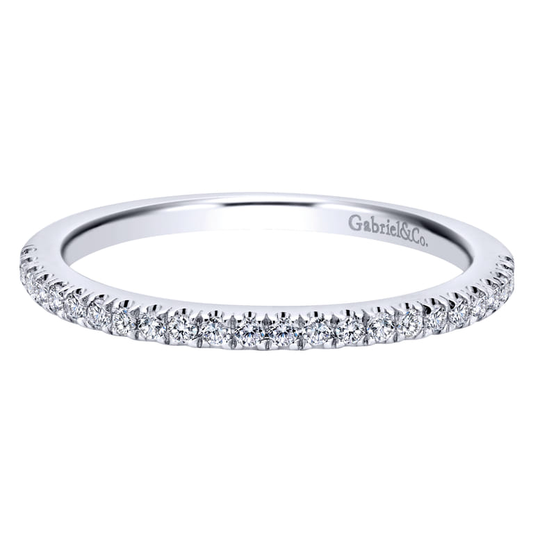 14K White Gold  Matching Wedding Band - 0.13 ct - Shot 1