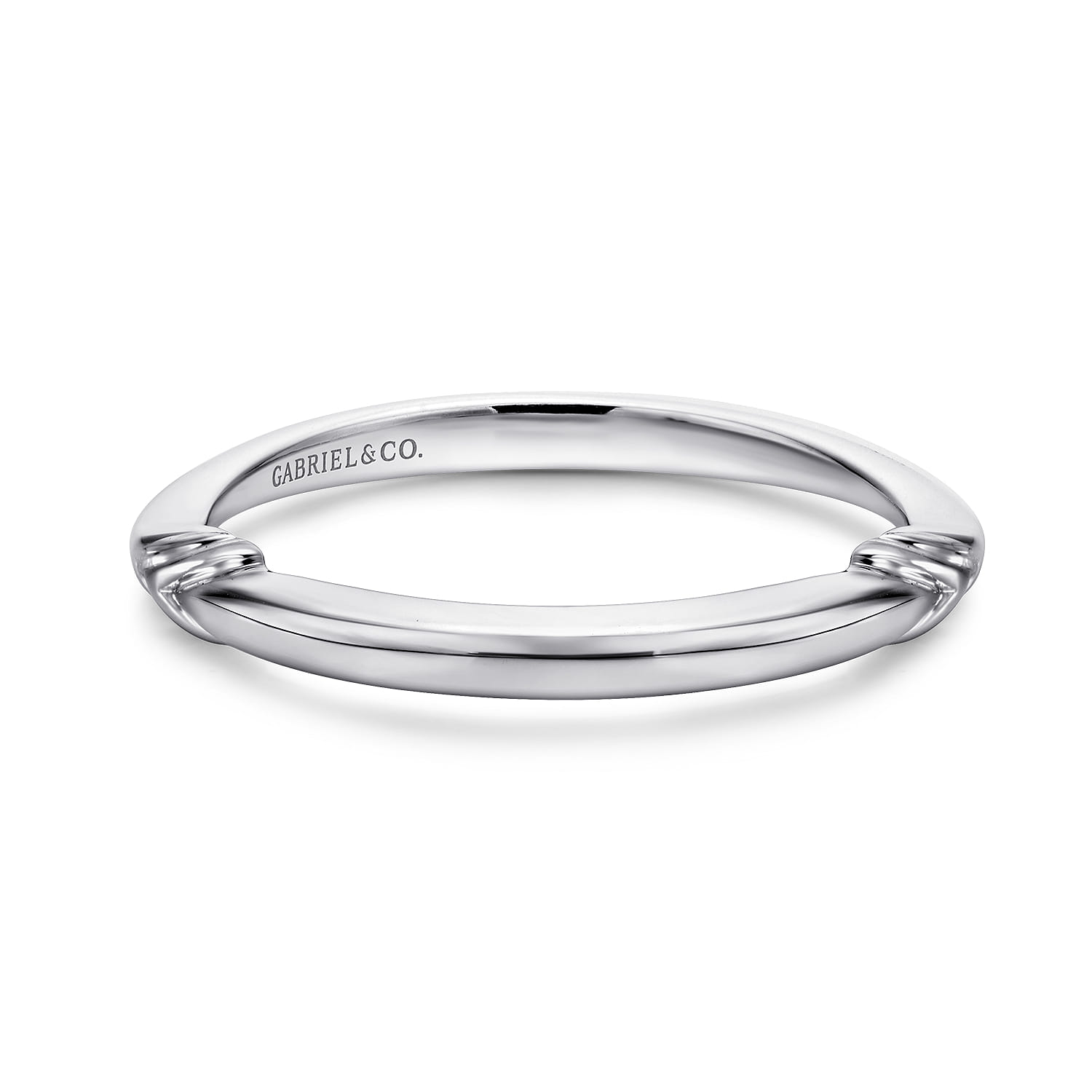 14K White Gold Matching Wedding Band - Shot 1