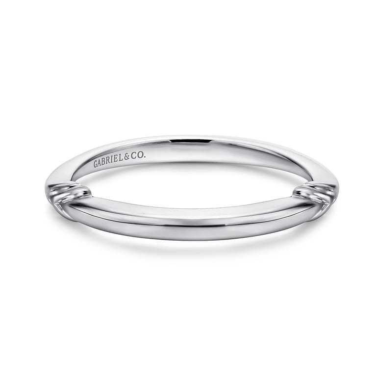 14K White Gold Matching Wedding Band - Shot 1