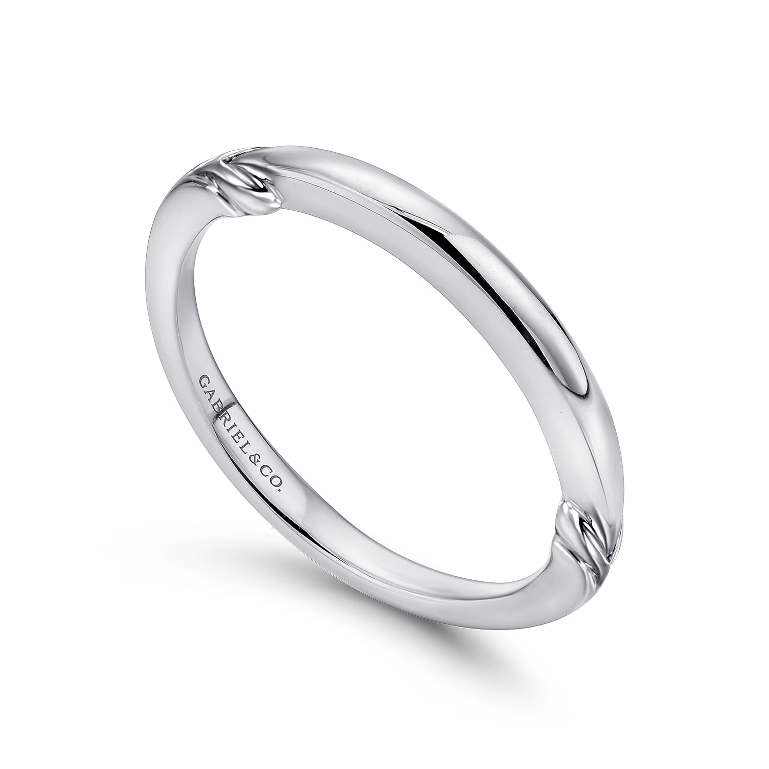 14K White Gold Matching Wedding Band - Shot 3