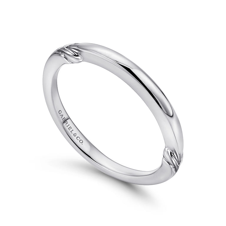 14K White Gold Matching Wedding Band - Shot 3