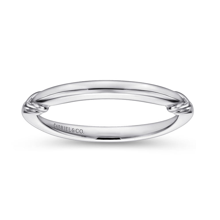 14K White Gold Matching Wedding Band - Shot 5