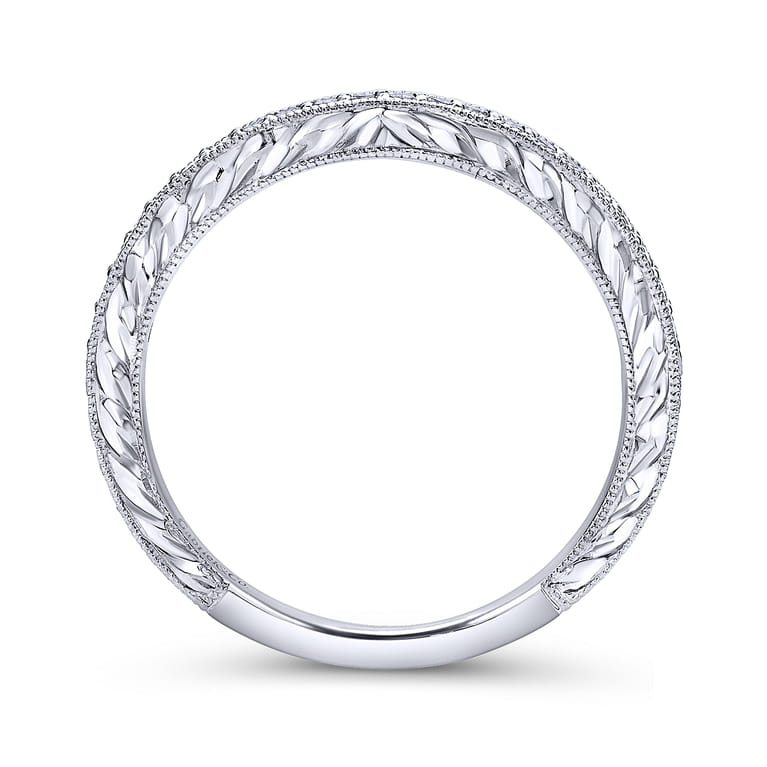 14K White Gold  Matching Wedding Band - 0.14 ct - Shot 2