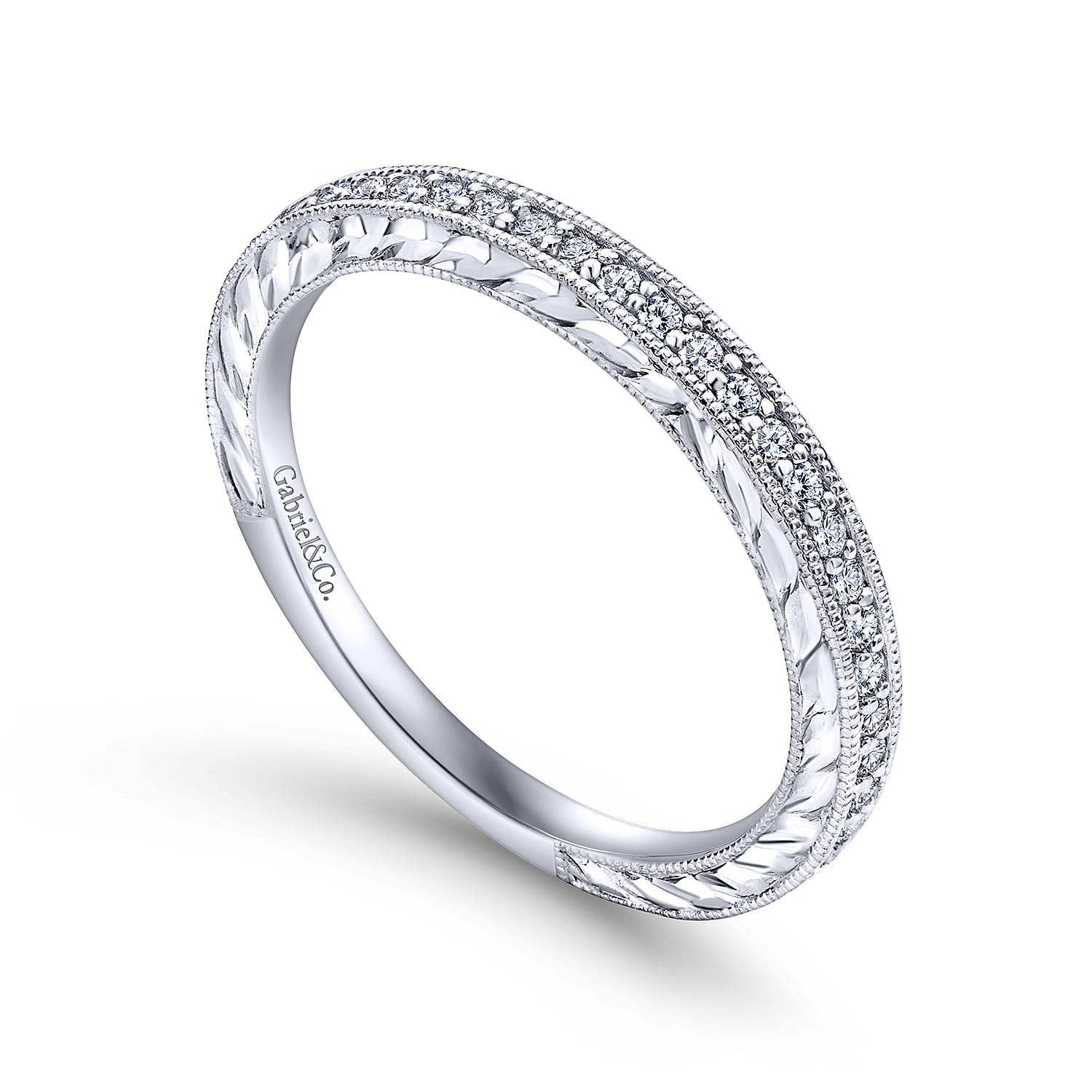 14K White Gold  Matching Wedding Band - 0.14 ct - Shot 3