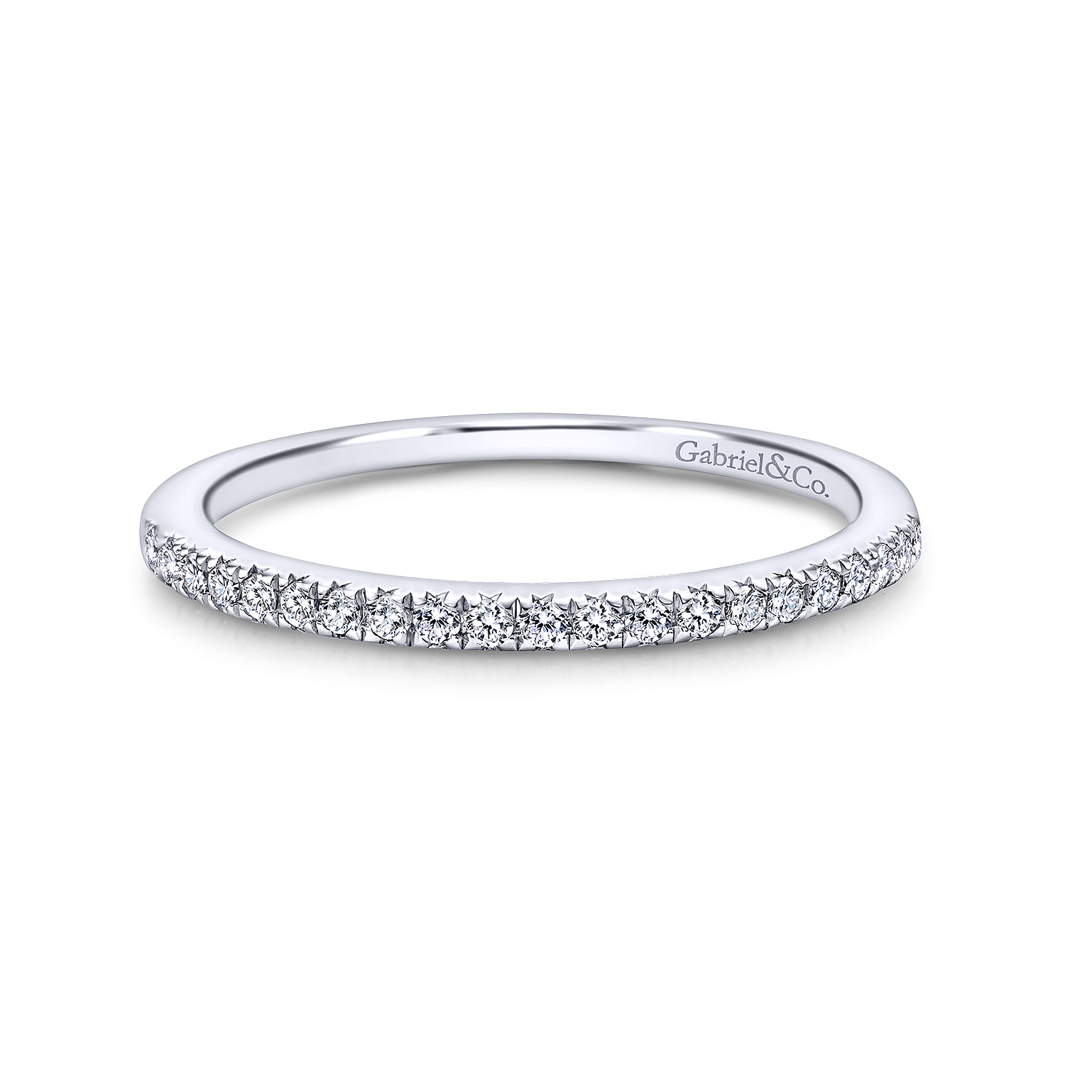 14K White Gold  Matching Wedding Band - 0.14 ct - Shot 1