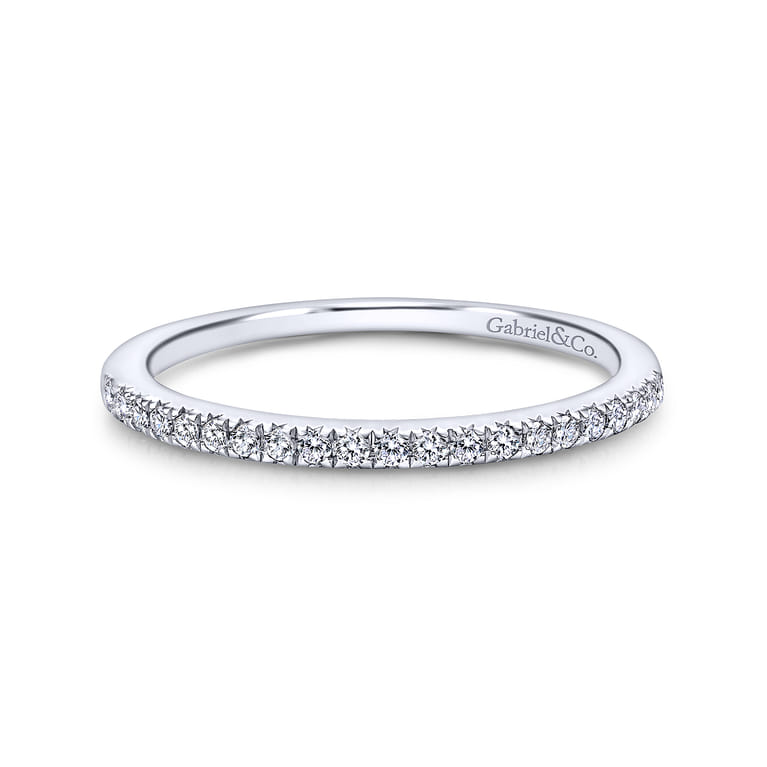 14K White Gold  Matching Wedding Band - 0.14 ct - Shot 1