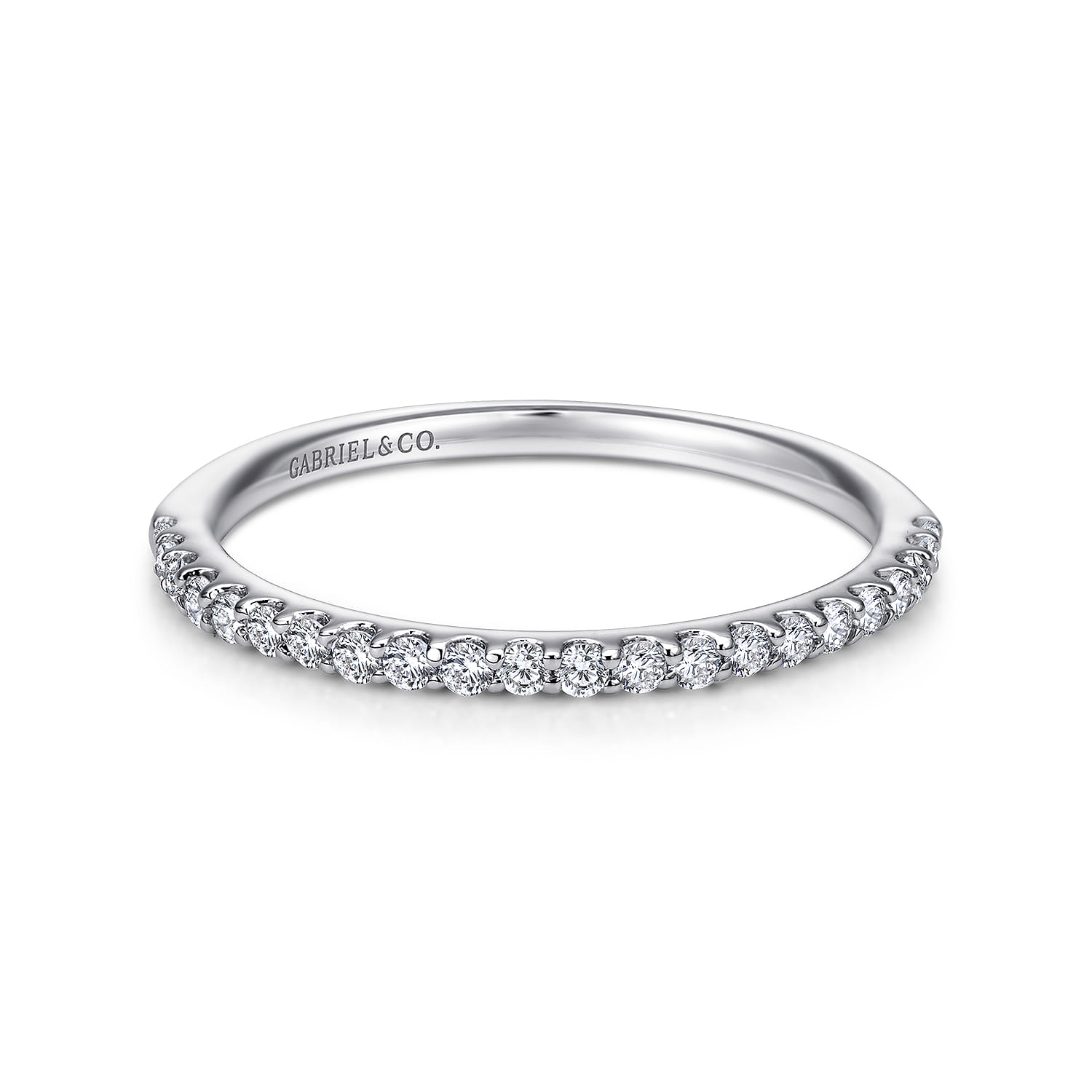14K White Gold  Matching Wedding Band - 0.2 ct - Shot 1