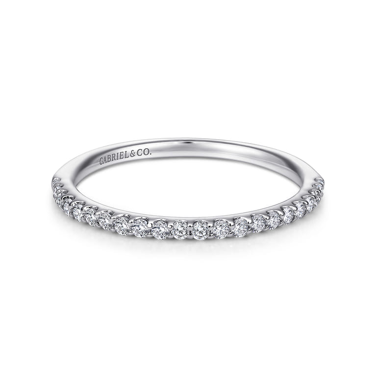 14K White Gold  Matching Wedding Band - 0.2 ct - Shot 1