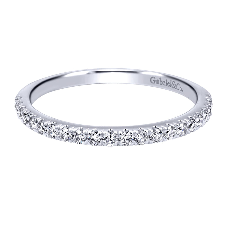 14K White Gold  Matching Wedding Band - 0.23 ct - Shot 1