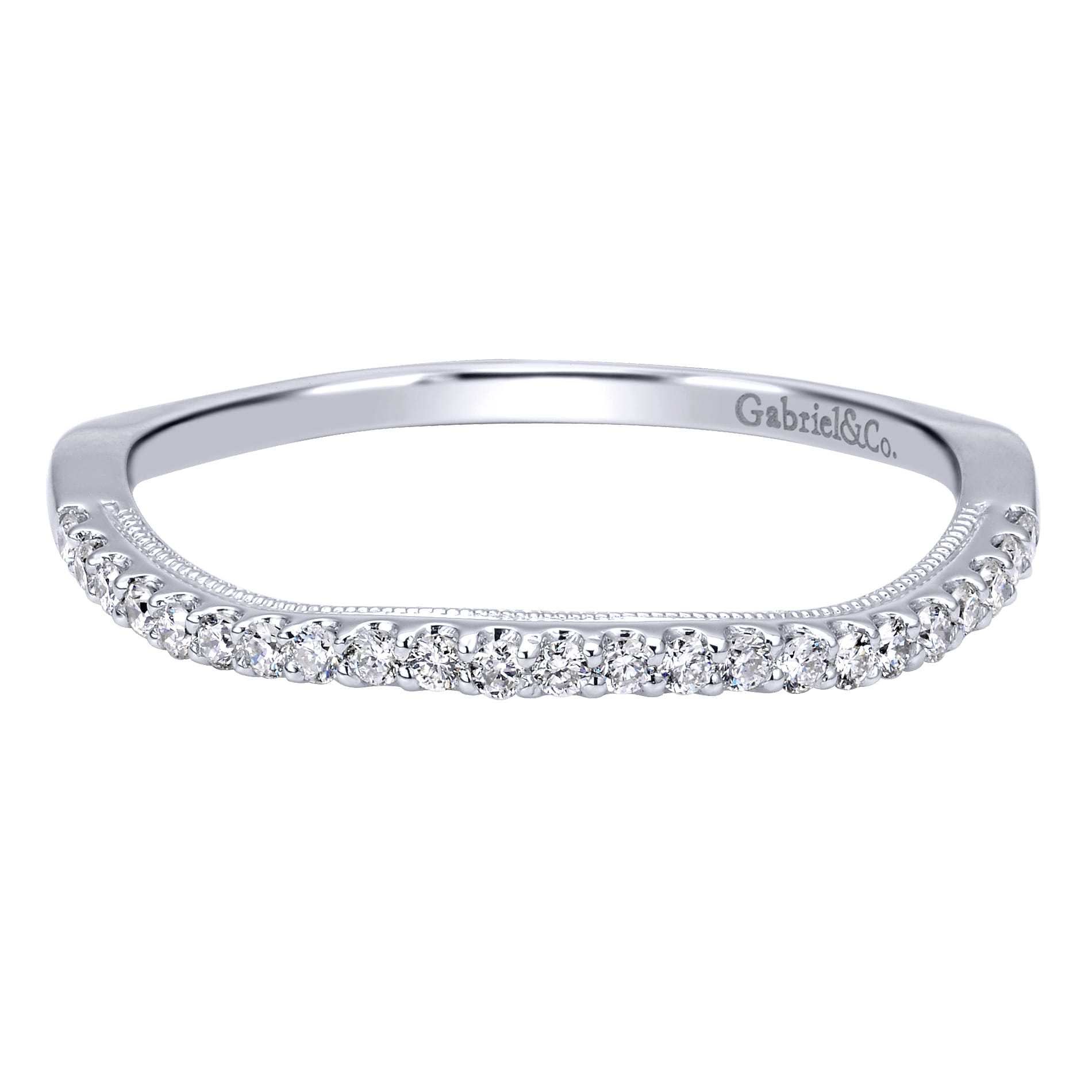 14K White Gold  Matching Wedding Band - 0.13 ct - Shot 1