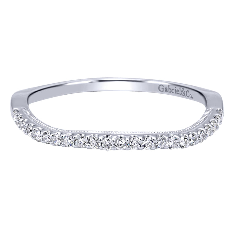 14K White Gold  Matching Wedding Band - 0.13 ct - Shot 1