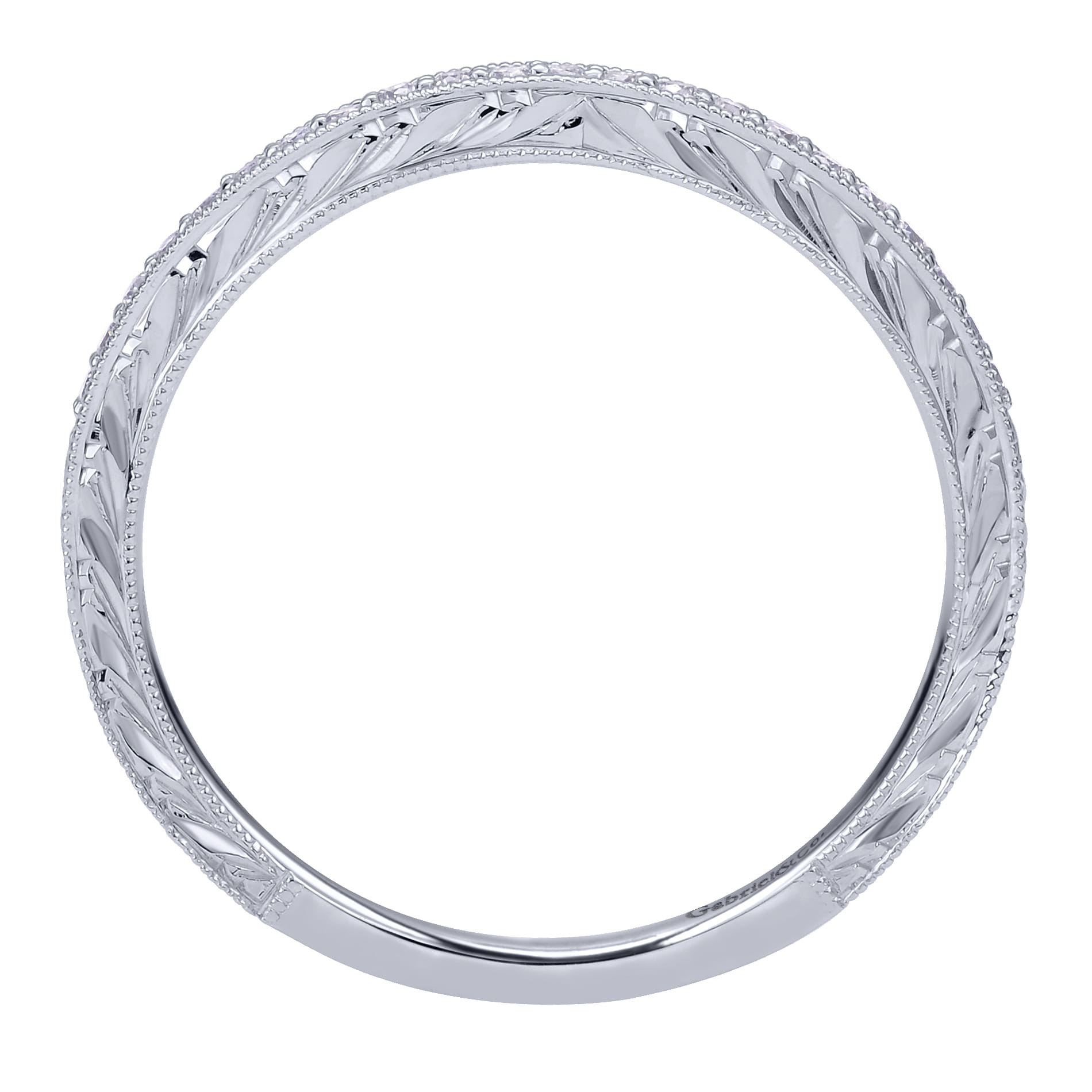 14K White Gold Matching Wedding Band - 0.09 ct - Shot 2