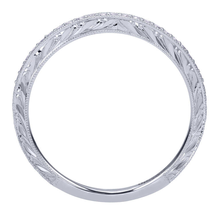 14K White Gold Matching Wedding Band - 0.09 ct - Shot 2