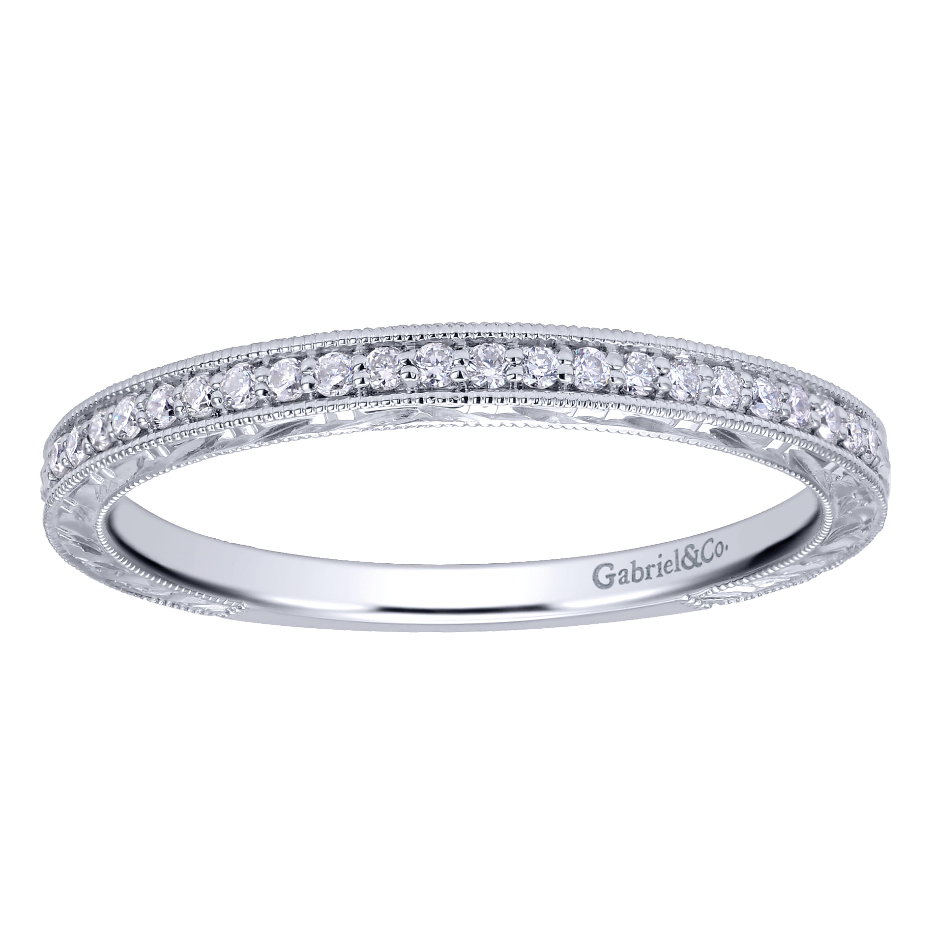 14K White Gold Matching Wedding Band - 0.09 ct - Shot 4