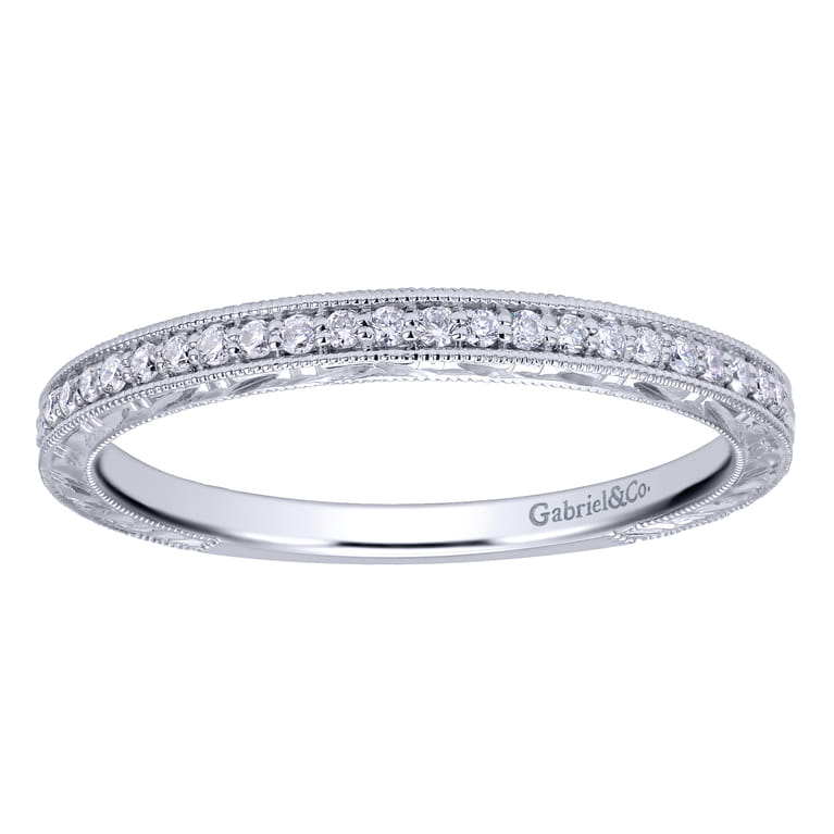 14K White Gold Matching Wedding Band - 0.09 ct - Shot 4