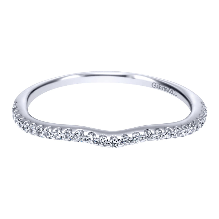 14K White Gold  Matching Wedding Band - 0.14 ct - Shot 1