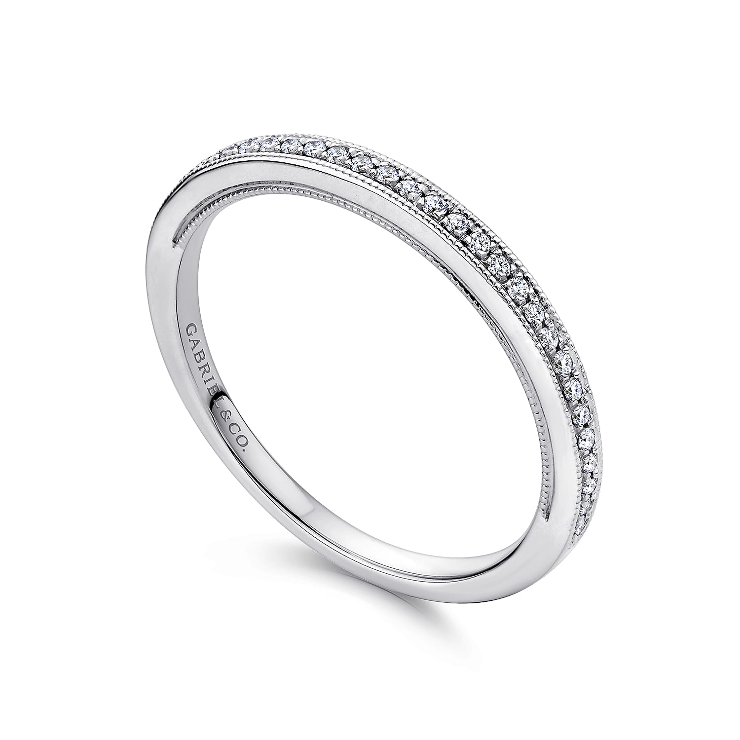 14K White Gold Matching Wedding Band - 0.08 ct - Shot 3