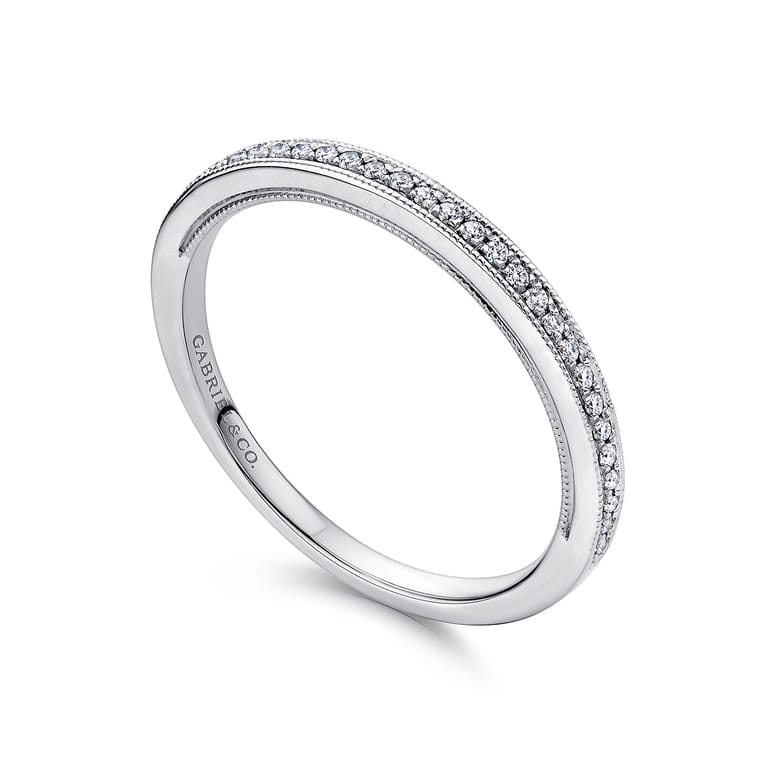 14K White Gold Matching Wedding Band - 0.08 ct - Shot 3