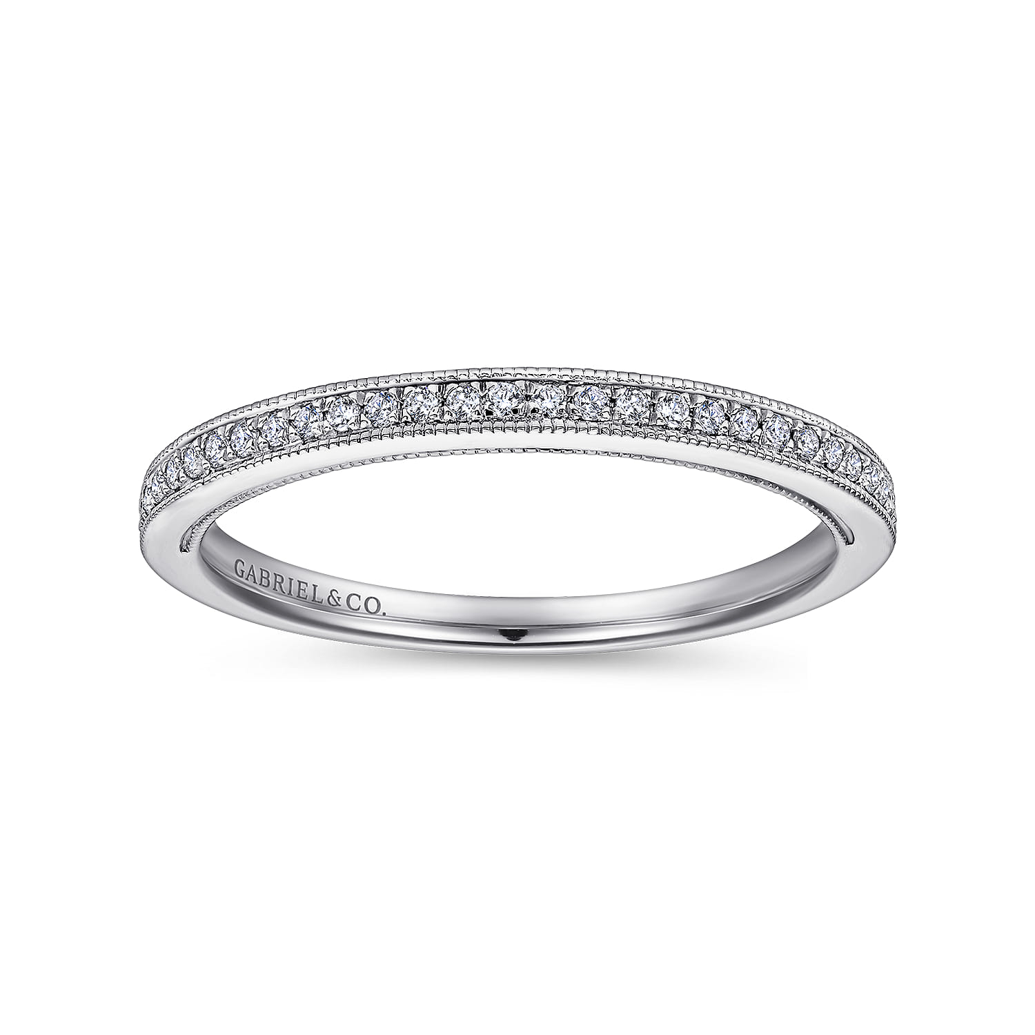14K White Gold Matching Wedding Band - 0.08 ct - Shot 5