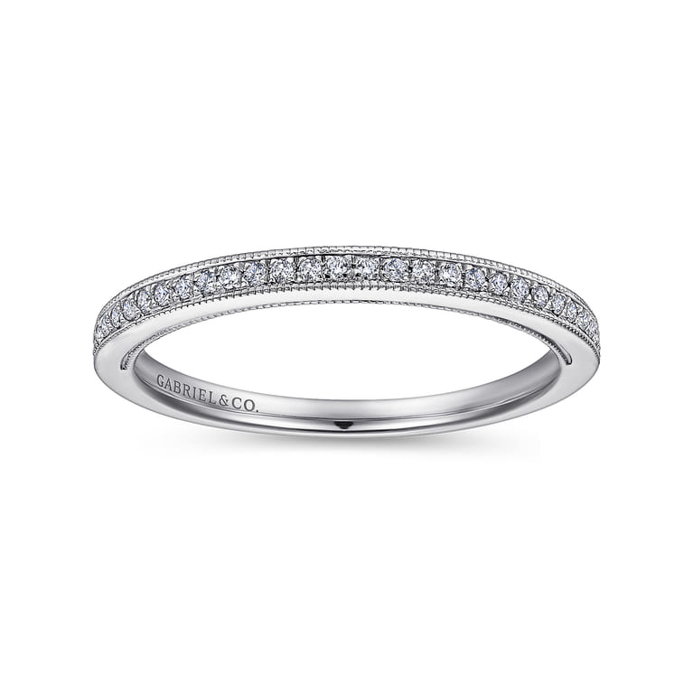 14K White Gold Matching Wedding Band - 0.08 ct - Shot 5