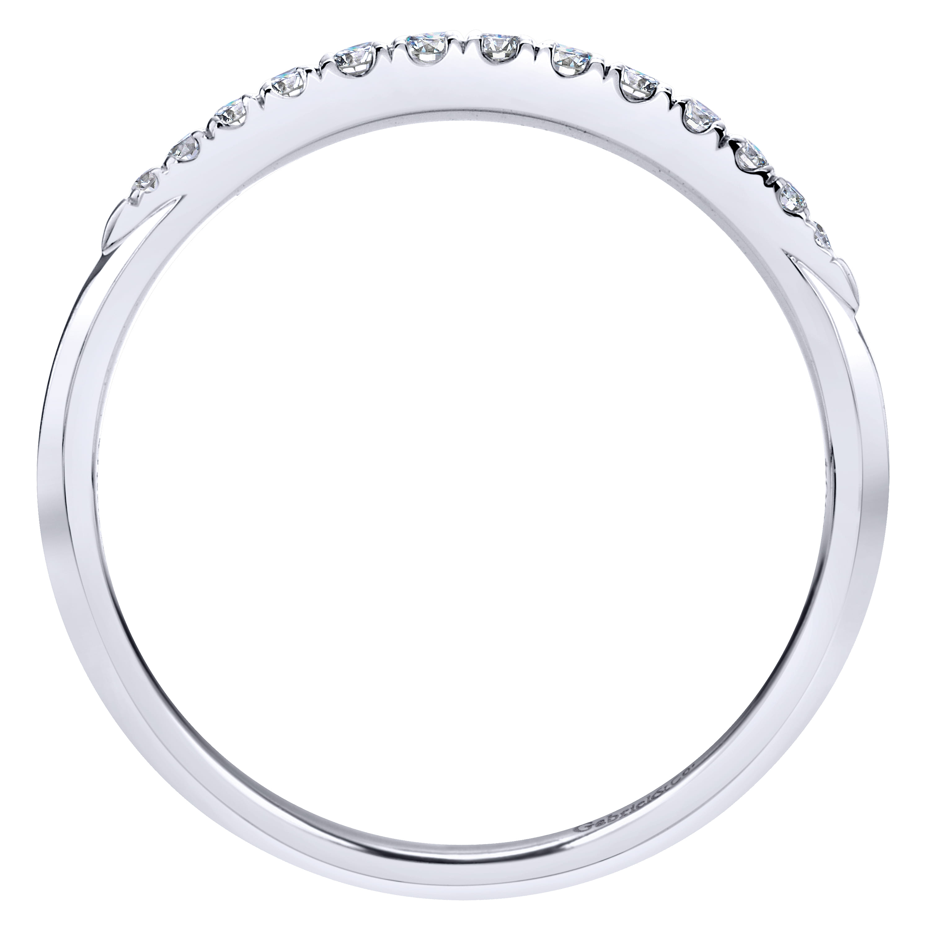 14K White Gold  Matching Wedding Band - 0.12 ct - Shot 2