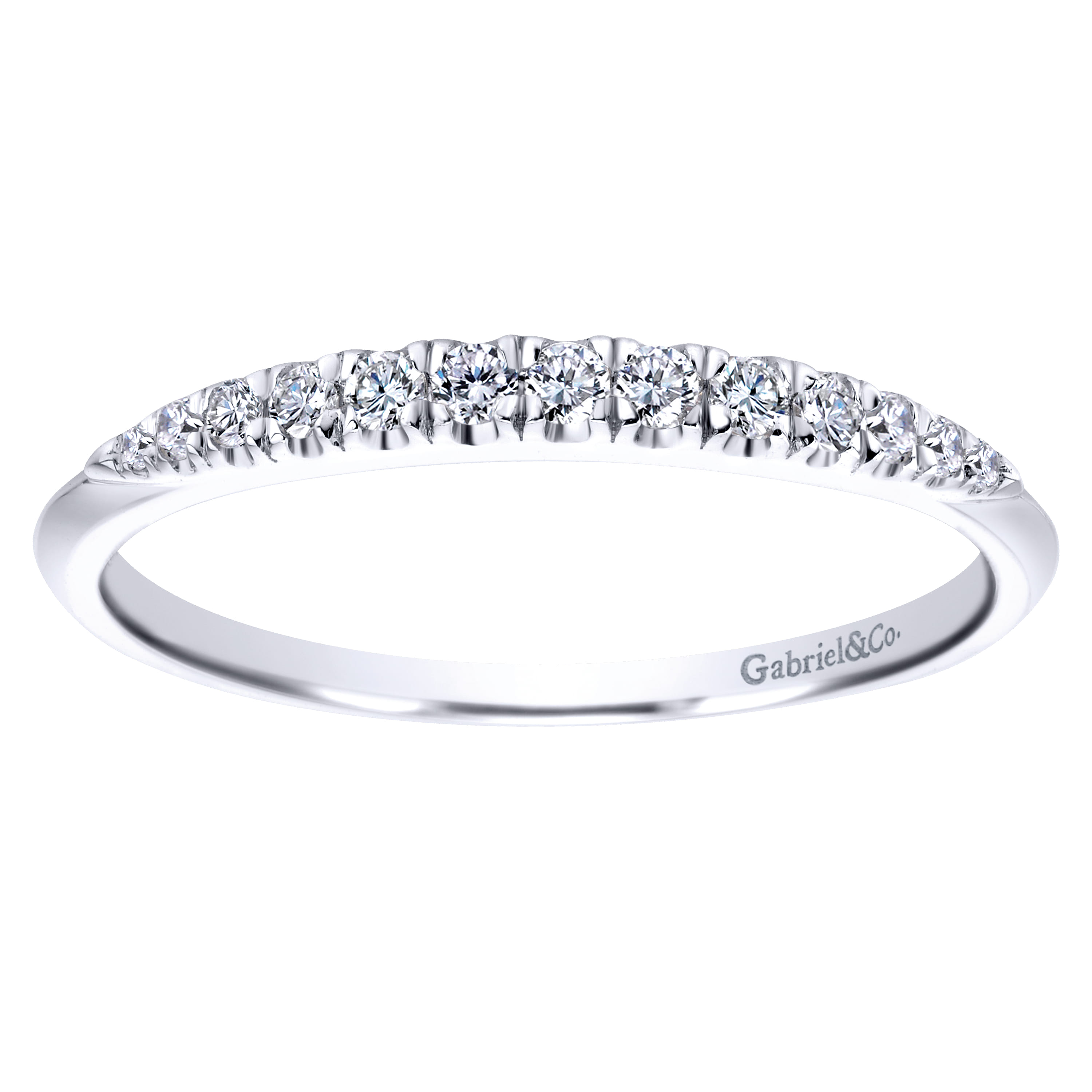 14K White Gold  Matching Wedding Band - 0.12 ct - Shot 5