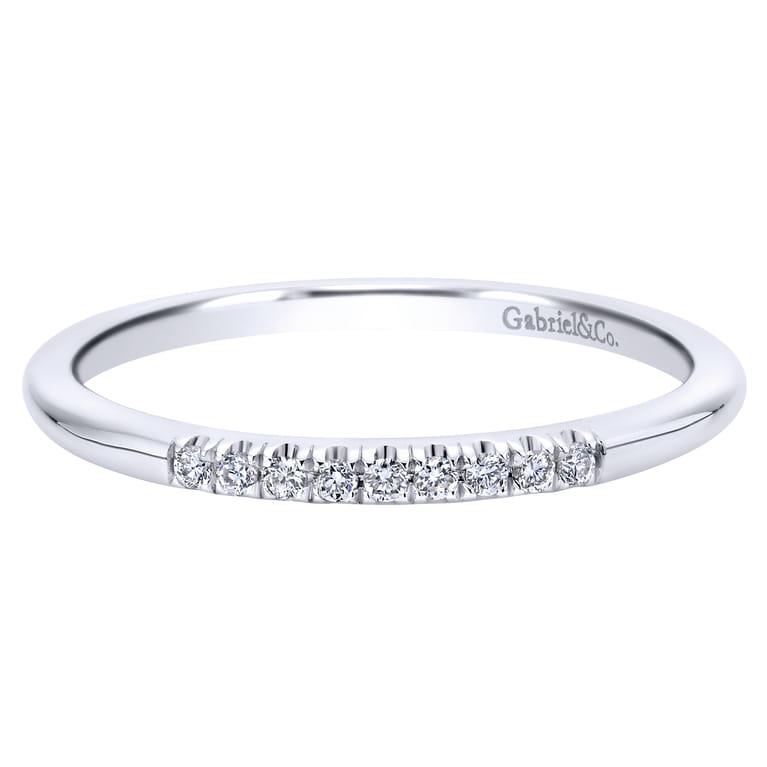 14K White Gold  Matching Wedding Band - 0.05 ct - Shot 1