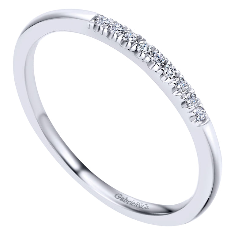 14K White Gold  Matching Wedding Band - 0.05 ct - Shot 3