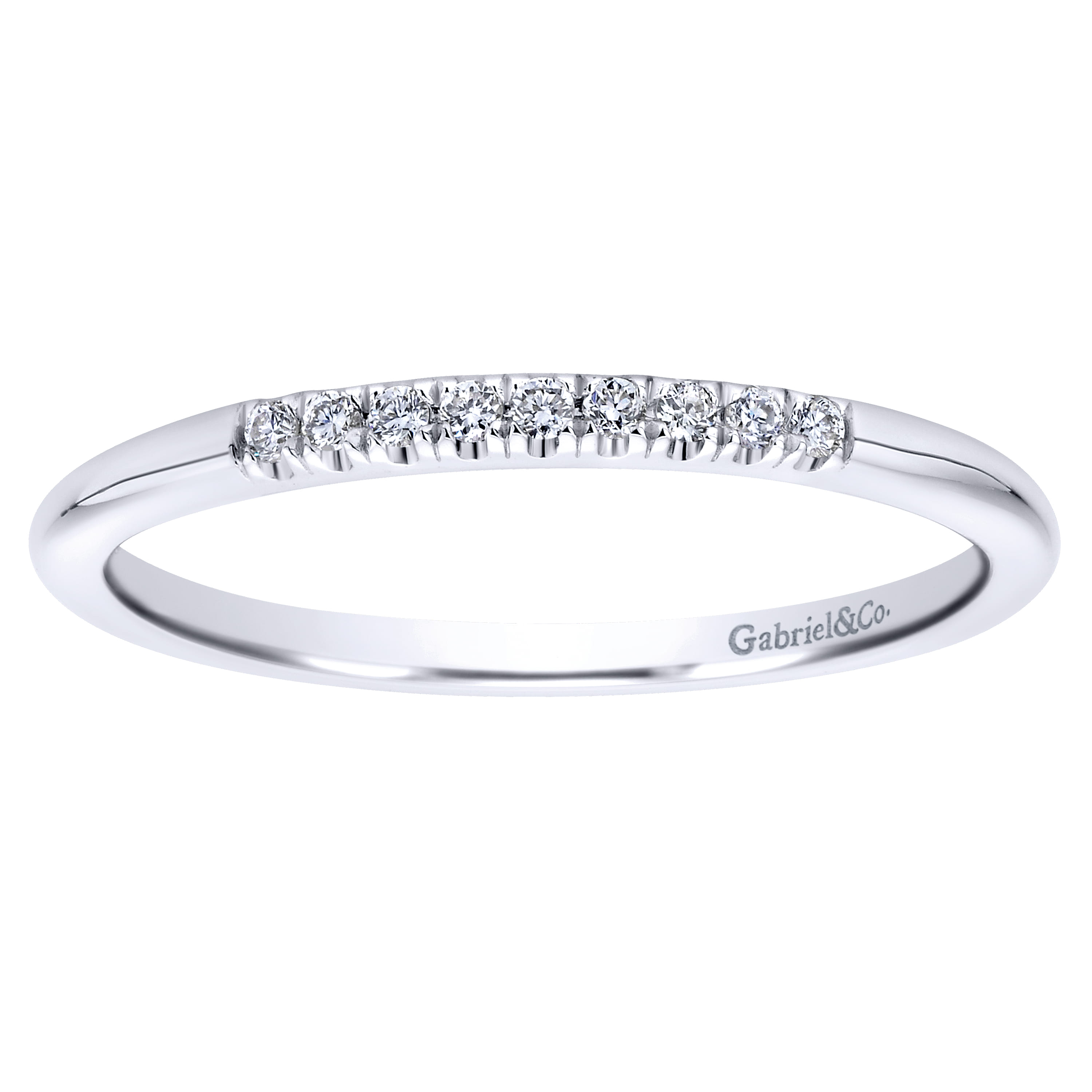 14K White Gold  Matching Wedding Band - 0.05 ct - Shot 5