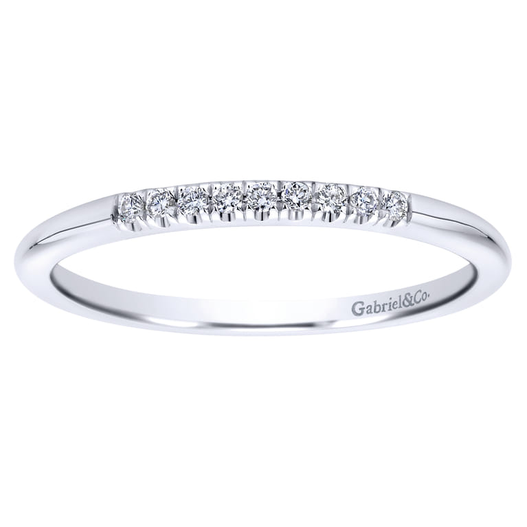 14K White Gold  Matching Wedding Band - 0.05 ct - Shot 5