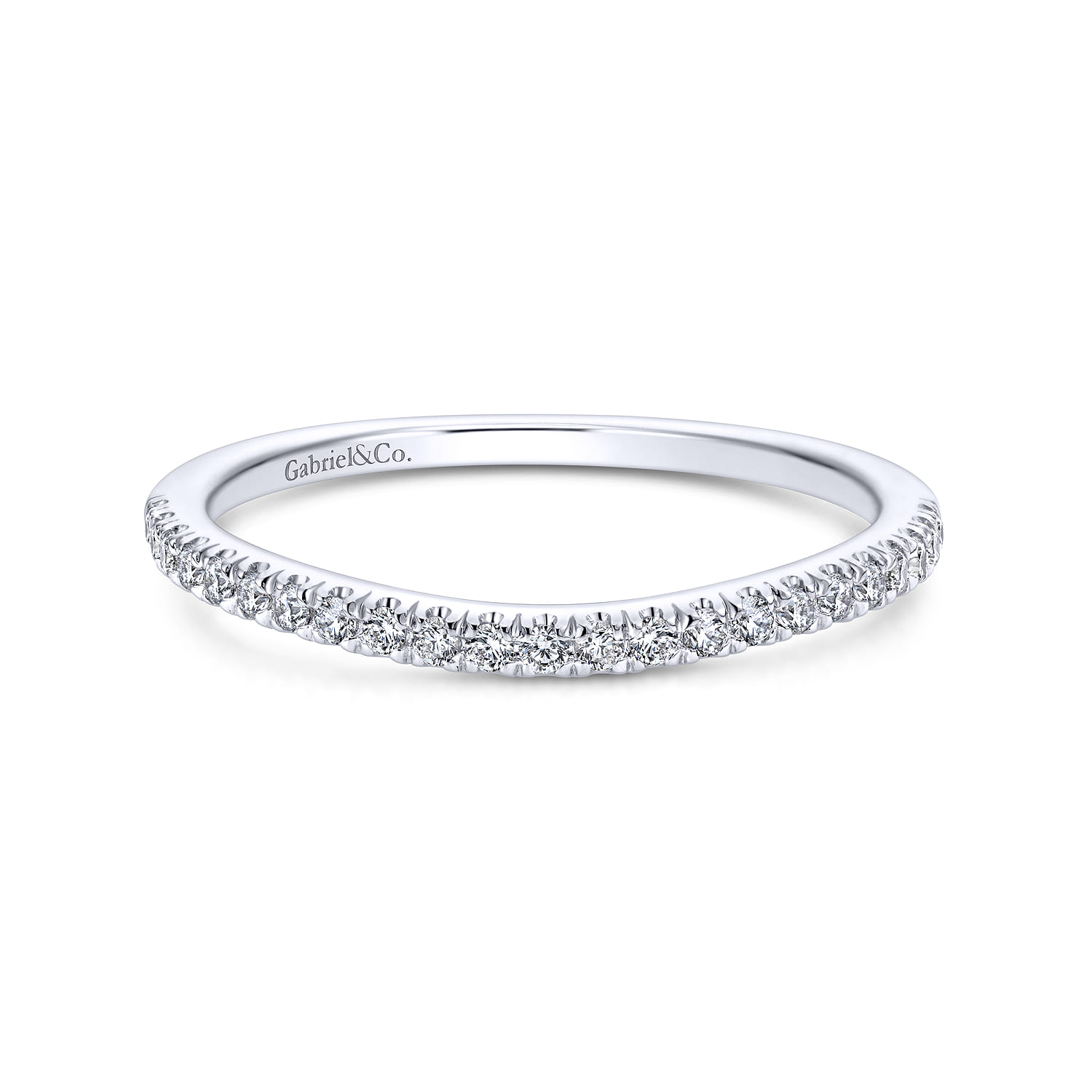 14K White Gold  Matching Wedding Band - 0.15 ct - Shot 1