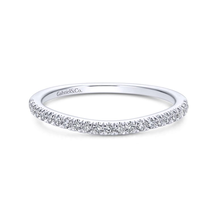 14K White Gold  Matching Wedding Band - 0.15 ct - Shot 1
