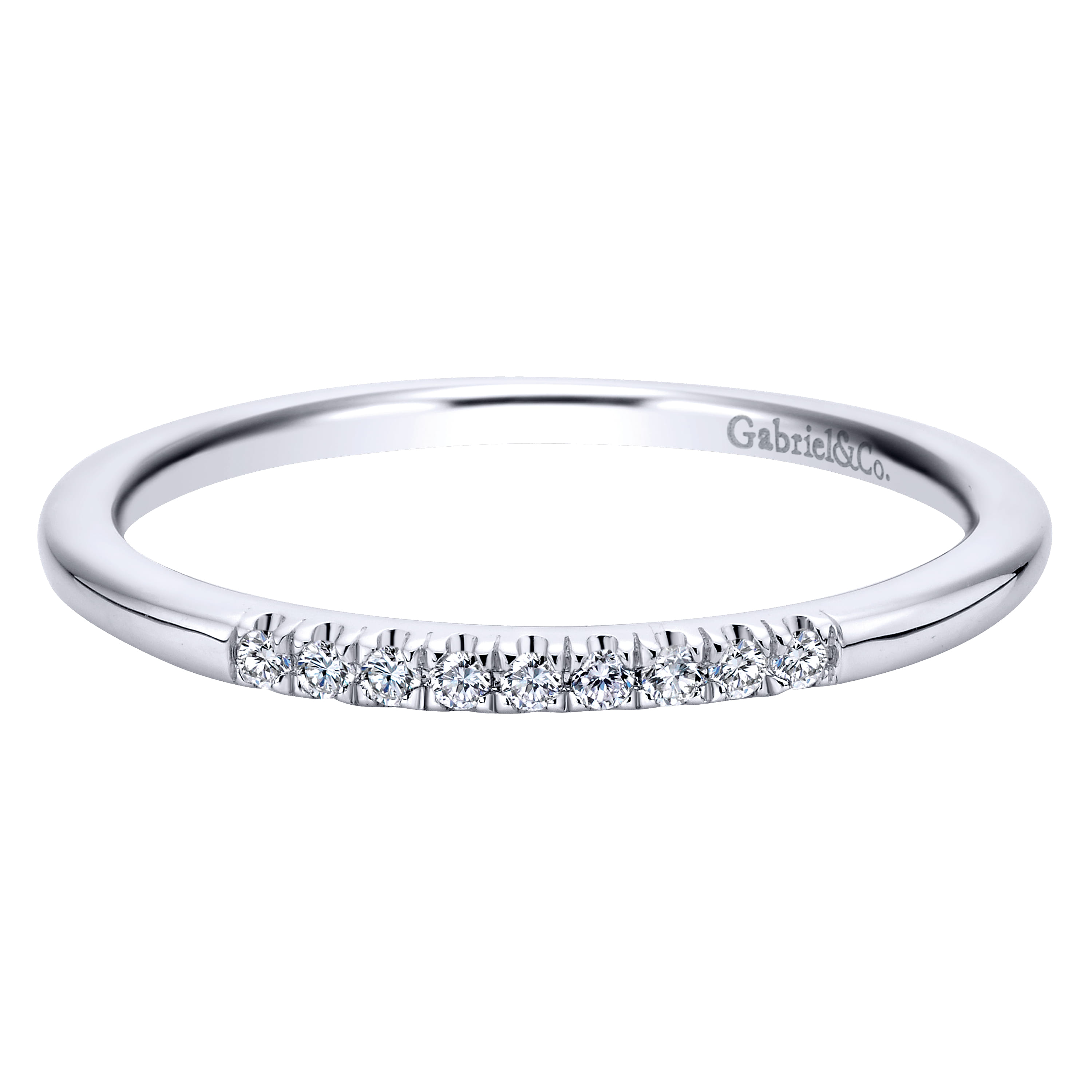 14K White Gold  Matching Wedding Band - 0.05 ct - Shot 1