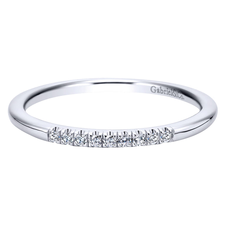 14K White Gold  Matching Wedding Band - 0.05 ct - Shot 1