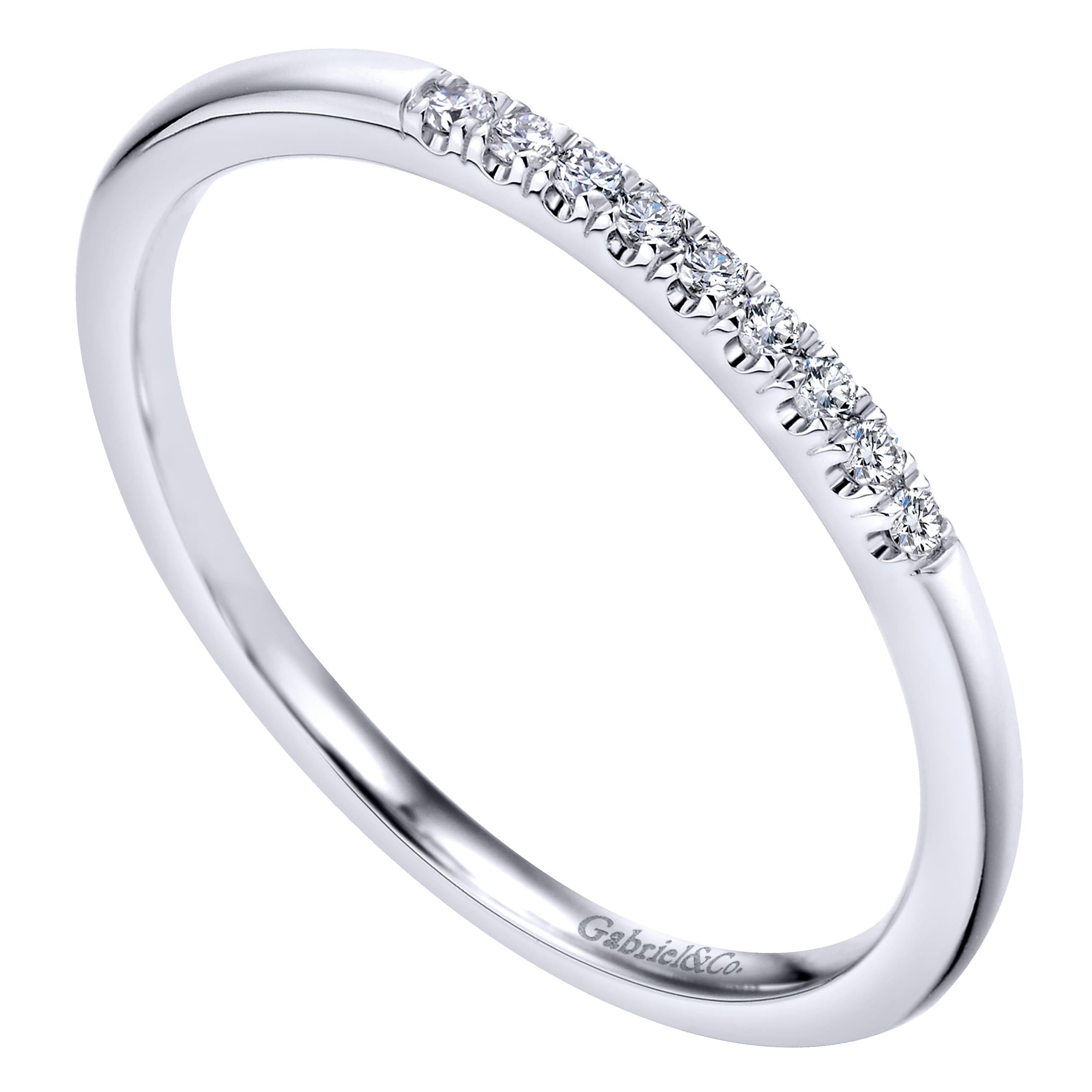 14K White Gold  Matching Wedding Band - 0.05 ct - Shot 3