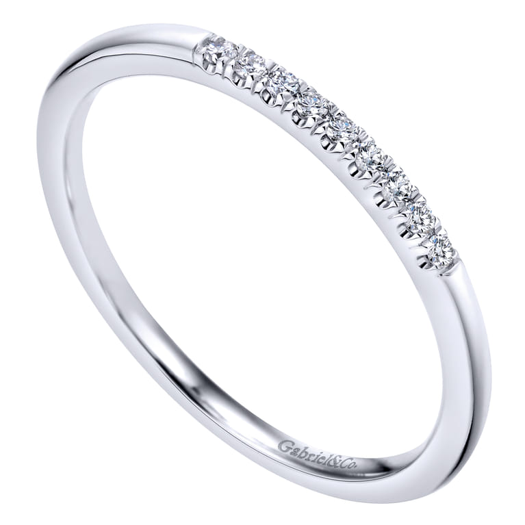 14K White Gold  Matching Wedding Band - 0.05 ct - Shot 3